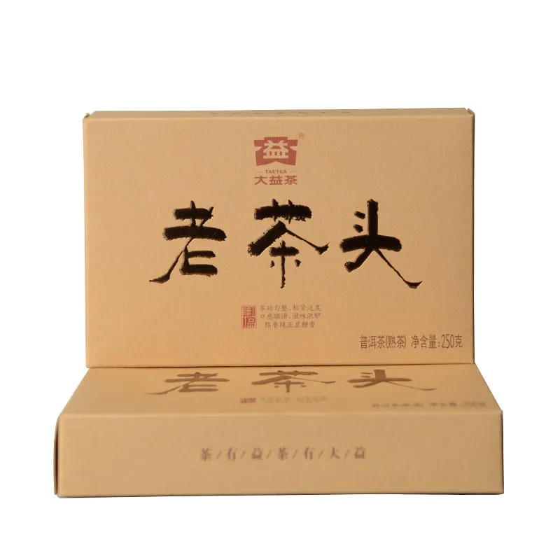 Шу пуэр Да И Lao Cha Tou, коробка старых чайных голов