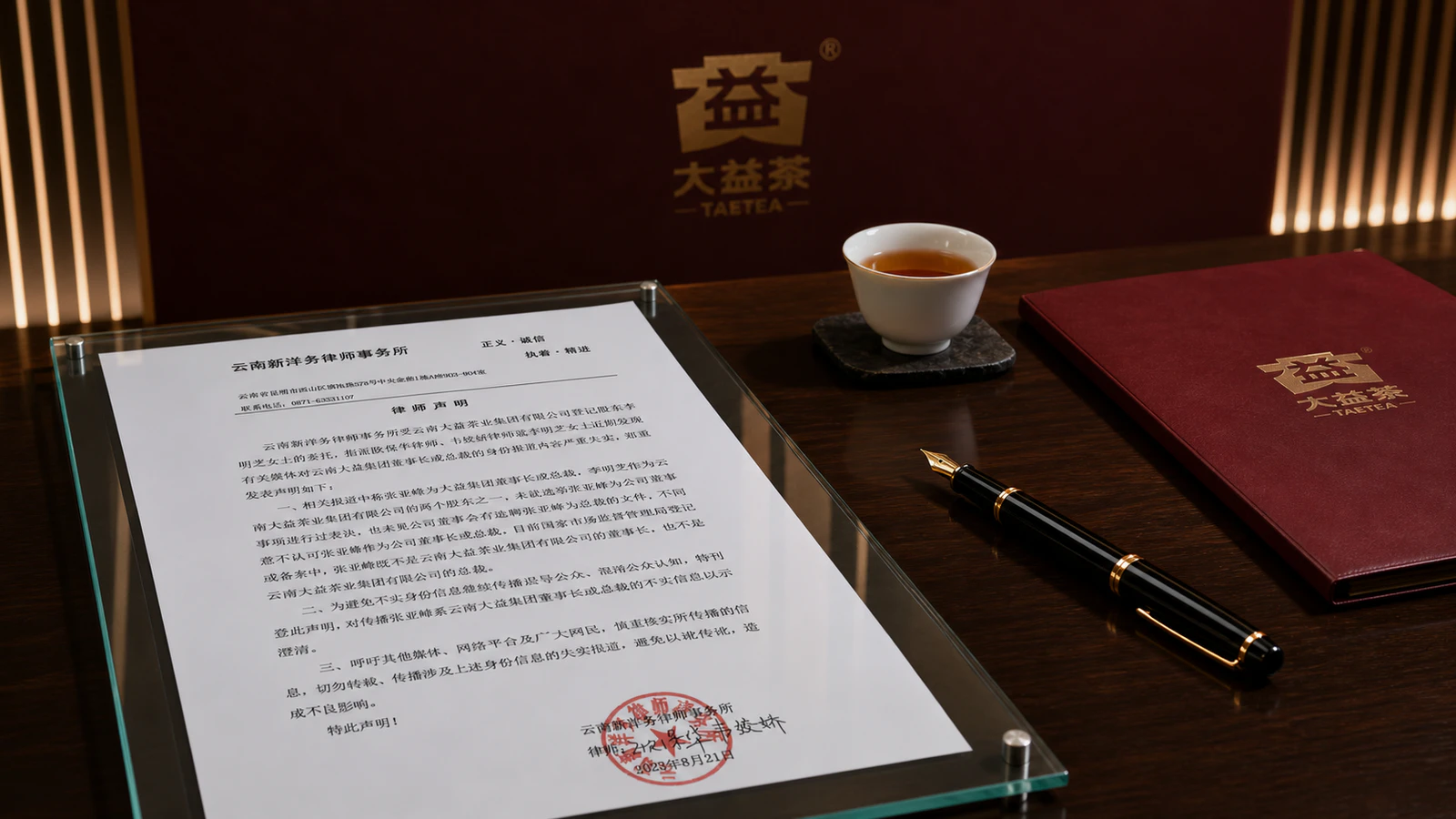 Обложка статьи «Заявление акционера Yunnan Dayi Tea Group»